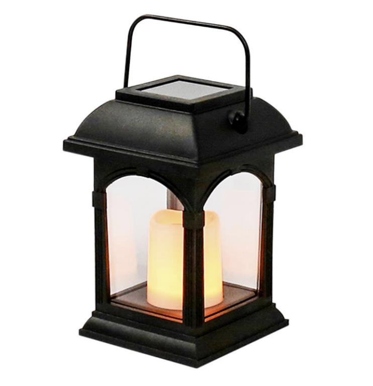 Solar Power LED Candle Lantern Cemetery Grave Memorial Lamp Yellow Christmas Hanging