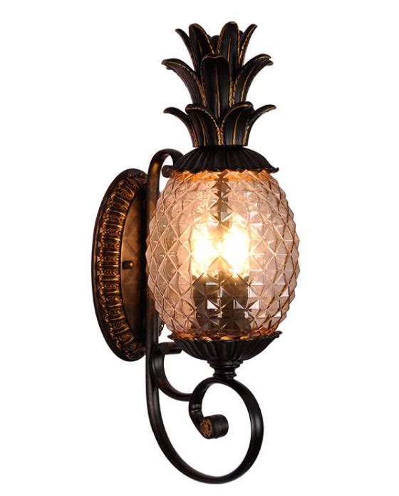 Crna vanjska pineapple Wall Mount Outdoor Light Fixture for Home Decor