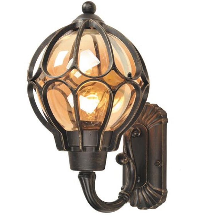 Crna luksuzna luksuzna klasika Victoria aluminijska staklena zidna lampa