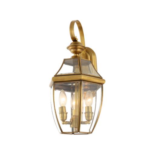 Napolju Poljski Brass Završi Brass Wall Lantern sa čistom Beveled Glass